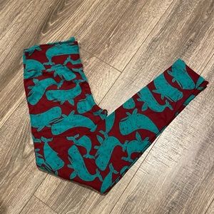 LulaRoe OS leggings, whale print. SO SOFT!